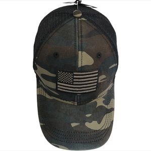 H3 Headgear Woodland Tonal Americana Patch Trucker Mesh Adjustable Cap Hat $20